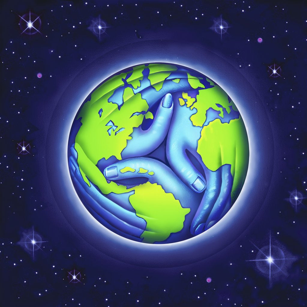 Detail of Hands on the Globe by Anonymous