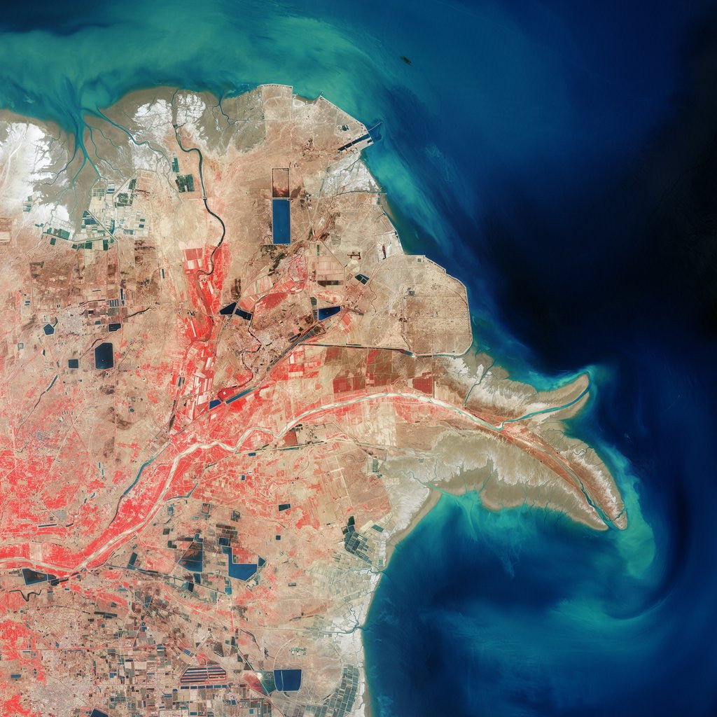 Detail of Yellow River entering the Bo Hai in China by Anonymous