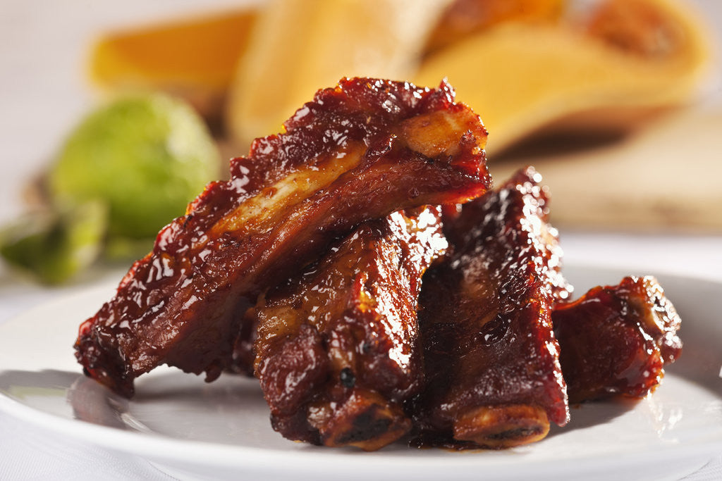 Detail of Glazed spare ribs by Anonymous