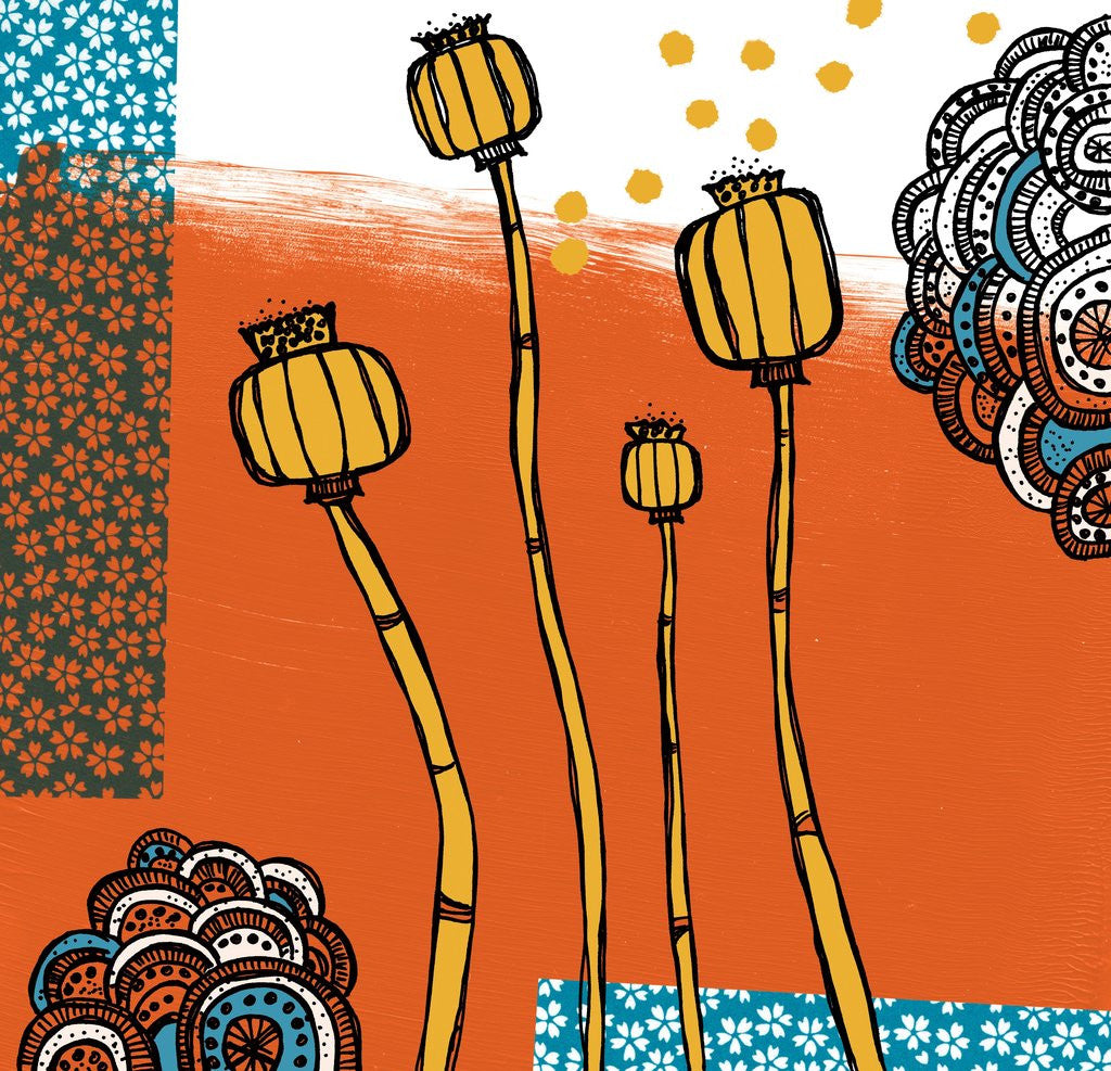 Detail of Abstract flowers by Anonymous