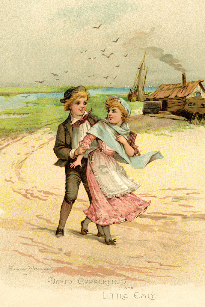 Detail of David Copperfield and Little Emily by Frances Brundage