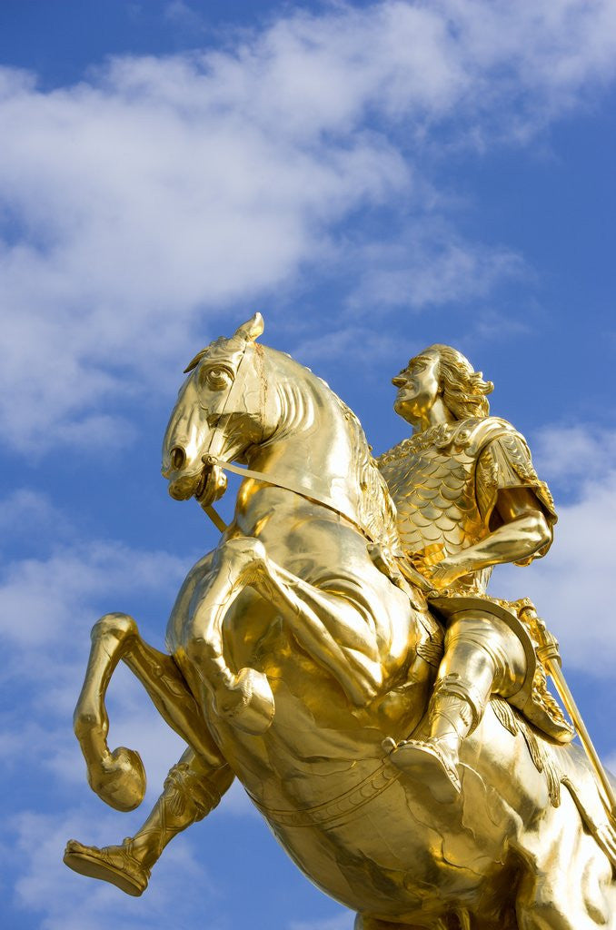 Detail of Golden Rider Equestrian Statue in Dresden by Corbis