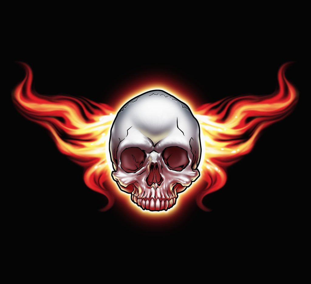 Detail of Flaming skull by Corbis