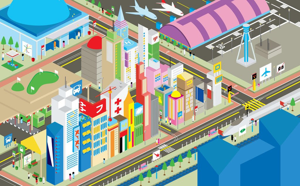 Detail of Colorful city by Anonymous