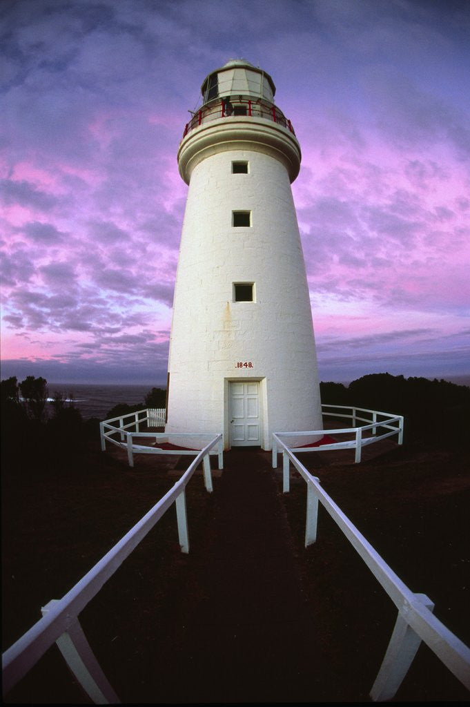 Detail of Cape Otway Lighthouse at sunrise by Corbis