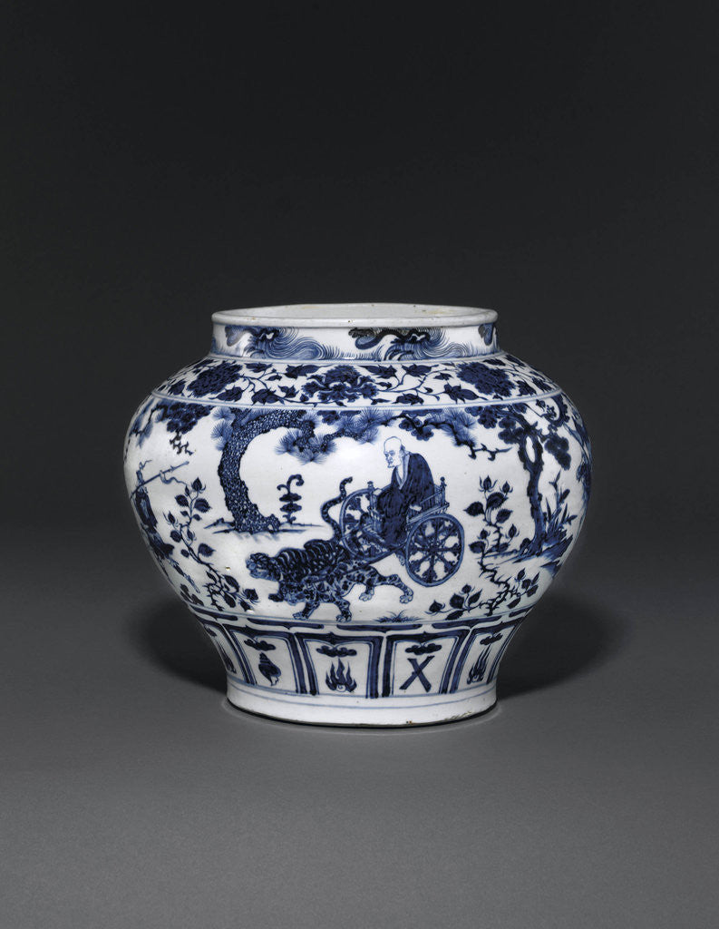 Detail of Blue and white Yuan dynasty Guan by Anonymous