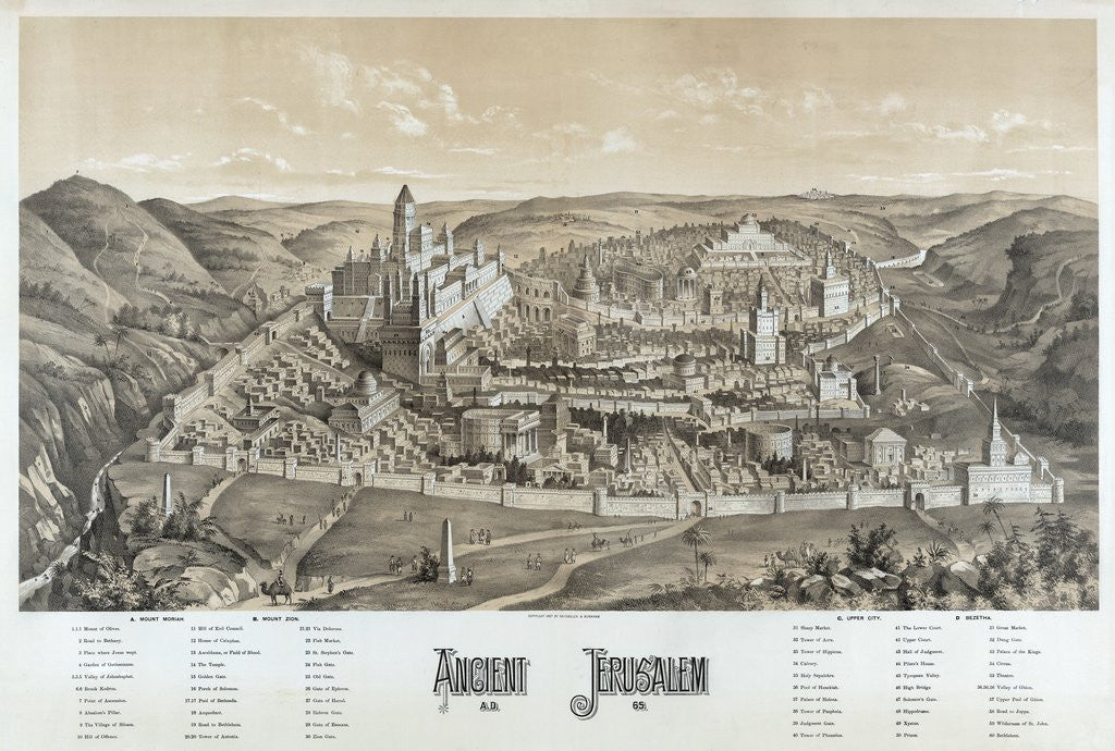 Detail of Ancient Jerusalem, A.D. 65 by Anonymous