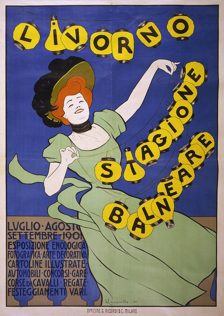 Detail of Livorno Stagione Balneare poster by Leonetto Cappiello
