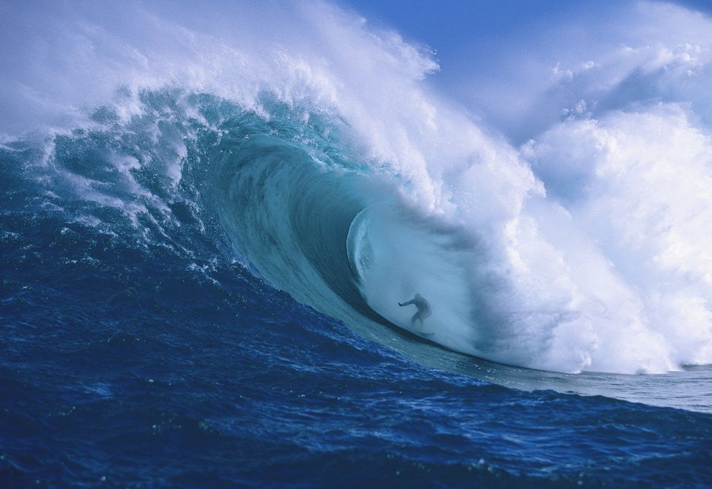 Detail of Surfer shooting the curl of Jaws at Peahi on Maui by Anonymous