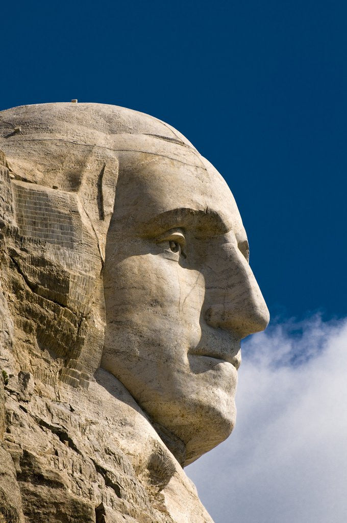 Detail of George Washington on Mount Rushmore Memorial by Gutzon Borglum
