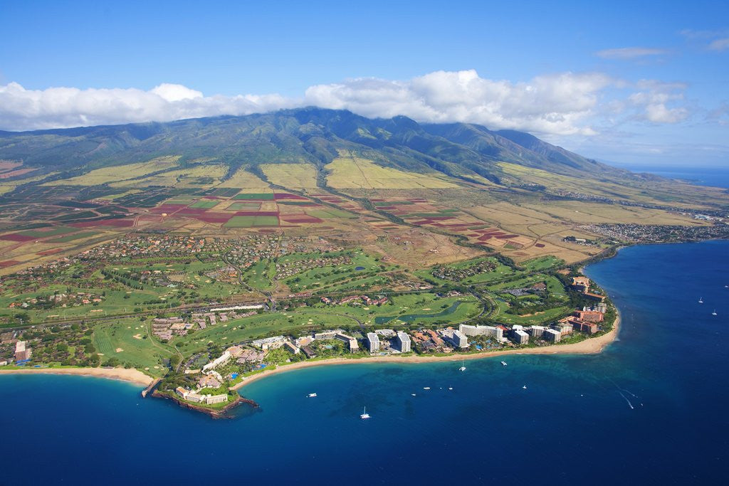 Detail of West Maui Mountains behind Kaanapali Beach by Anonymous