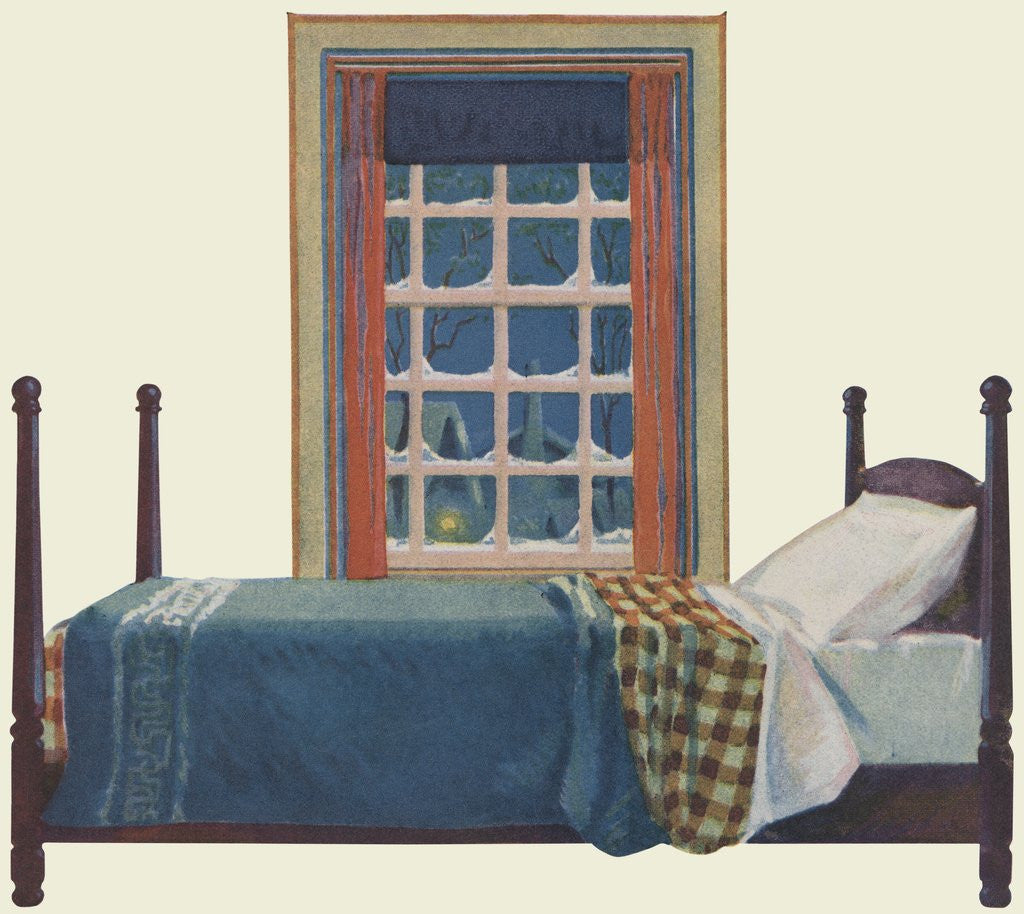 Detail of Bedroom in winter by Anonymous