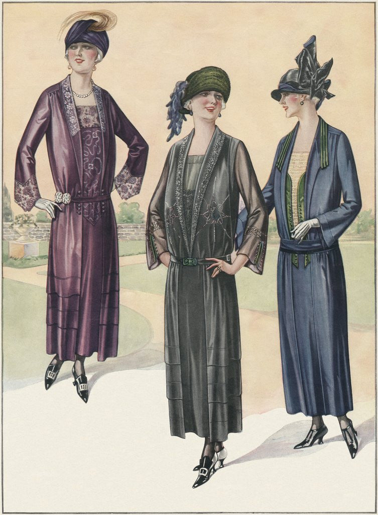 Detail of Three Women in Art Nouveau dresses by Anonymous