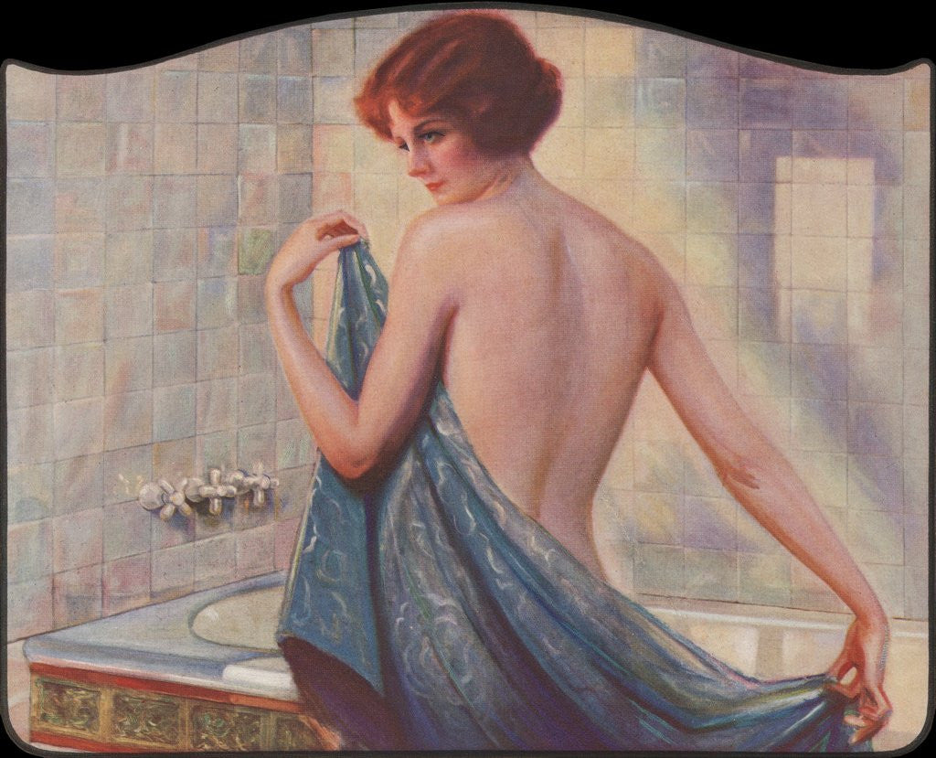 Detail of Woman with towel in bath by Corbis