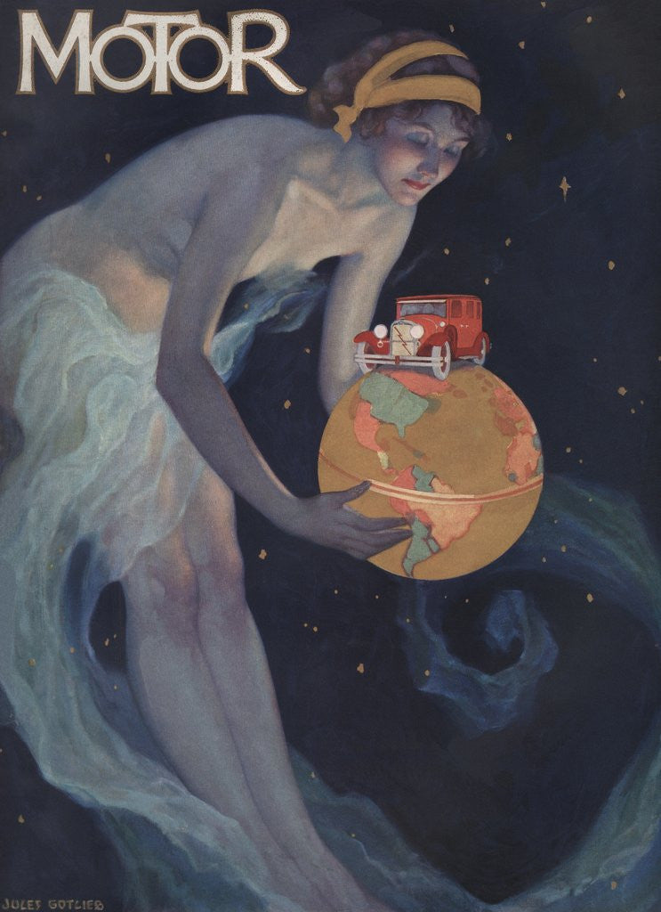 Detail of Woman with world in her hands by Corbis