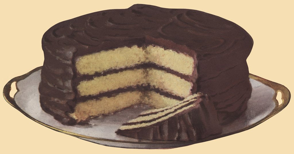 Detail of Chocolate layer cake by Anonymous
