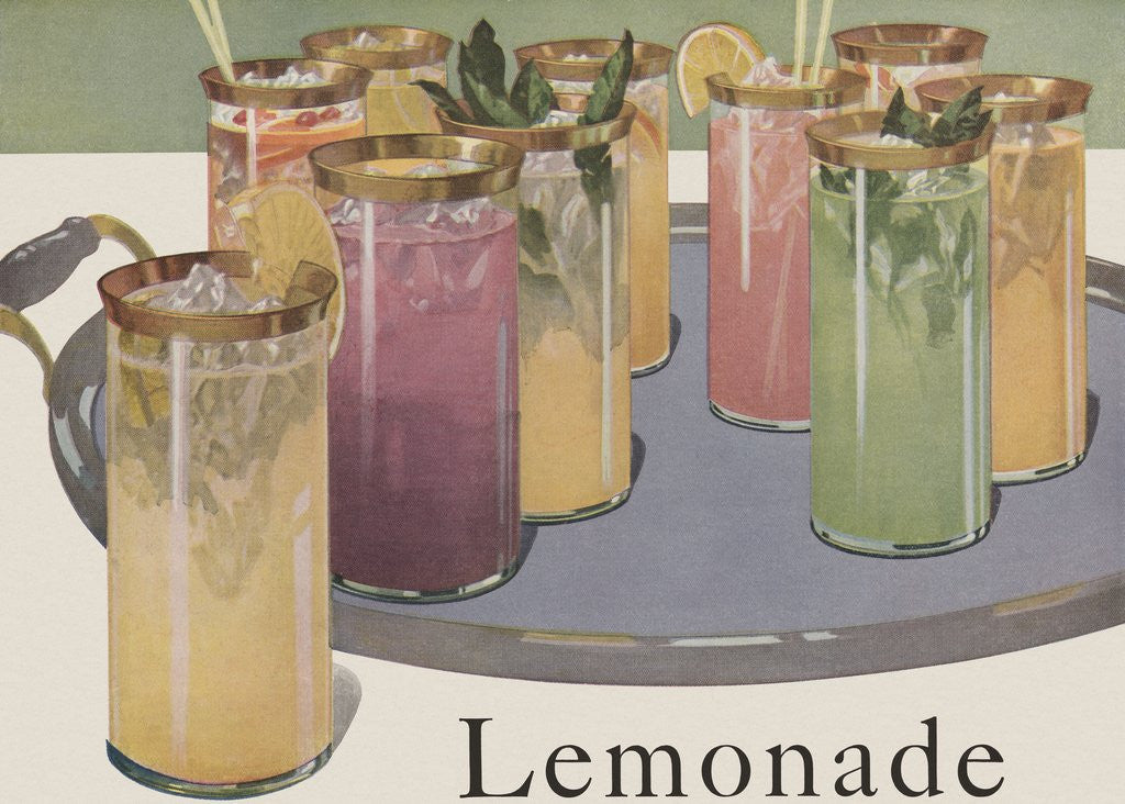 Detail of Glasses of lemonade by Anonymous