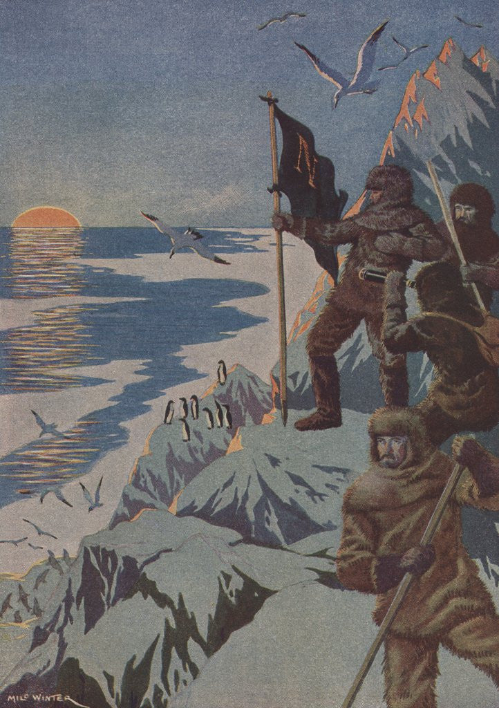 Detail of Illustration of Captain Nemo with flag by Anonymous