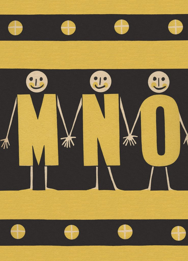 Detail of Personified letters M N O by Anonymous