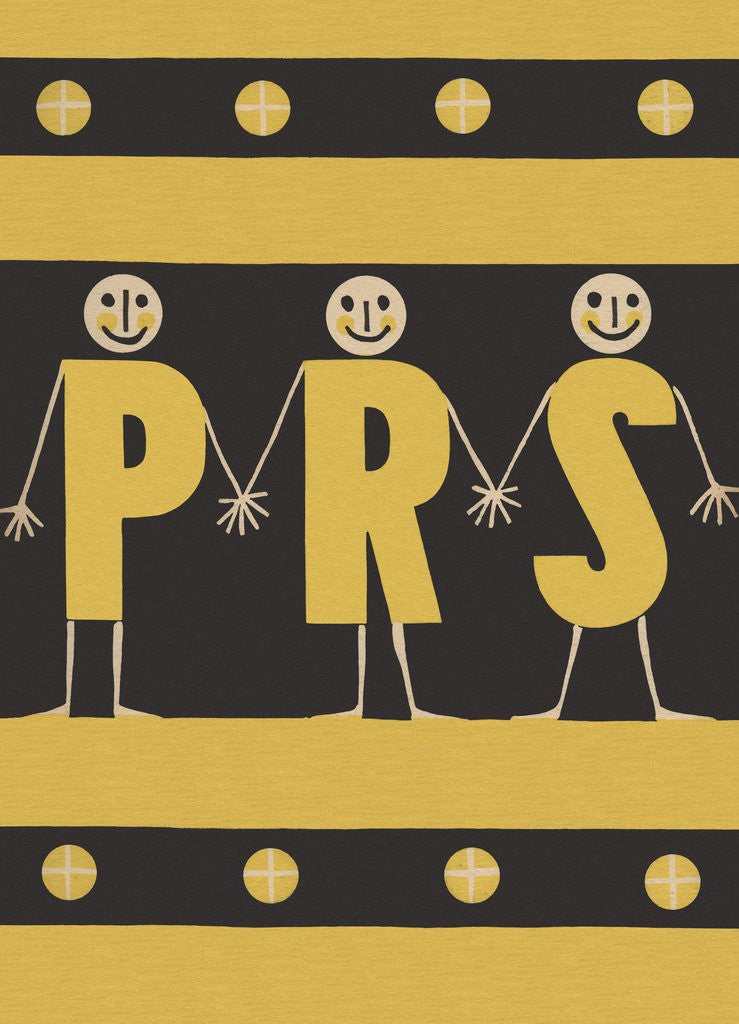Detail of Personified letters P R S by Anonymous