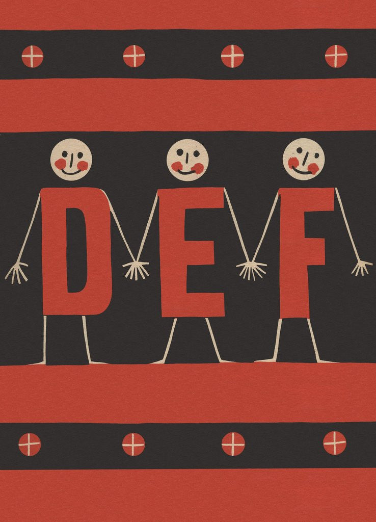 Detail of Personified letters D E F by Corbis