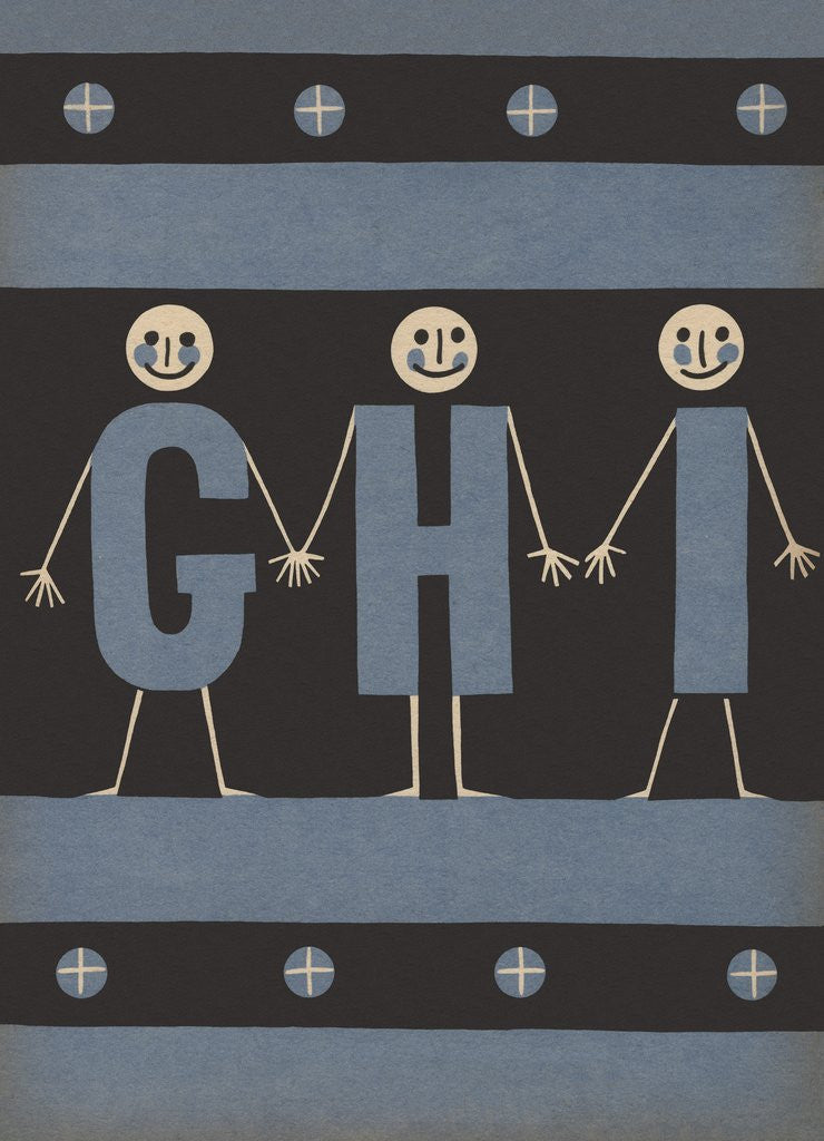 Detail of Personified letters G H I by Anonymous