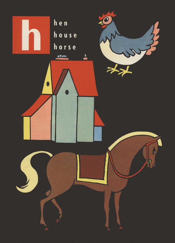 Detail of H is for hen house horse by Anonymous