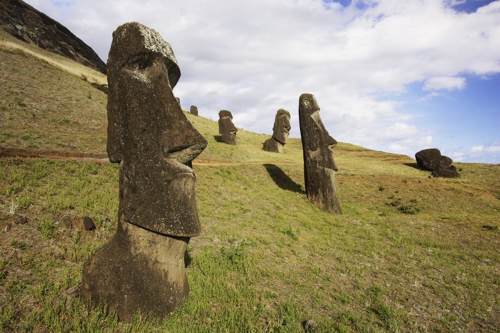 Detail of Moai at Rano Raraku on Easter Island by Anonymous