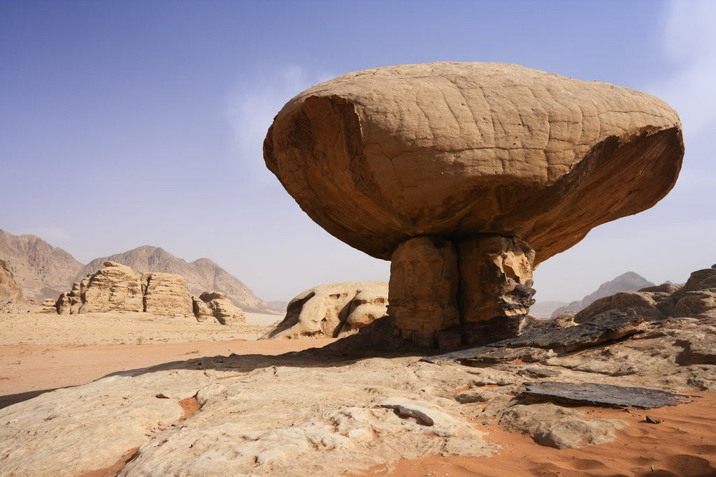 Detail of Mushroom shaped rock formation in Wadi Rum National Park by Anonymous
