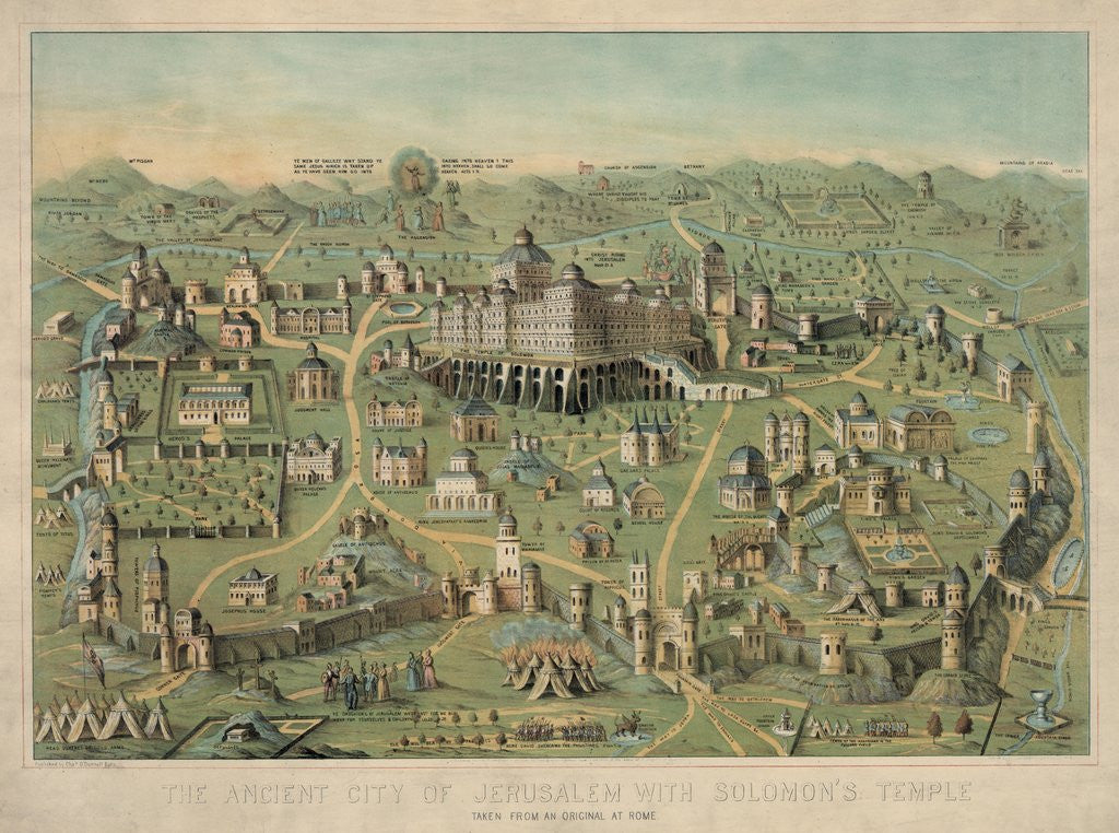 Detail of The Ancient City of Jerusalem with Solomon's Temple by Anonymous