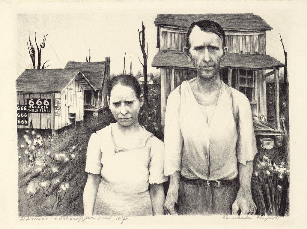 Detail of Arkansas Sharecropper and Wife by Bernarda Bryson Shahn