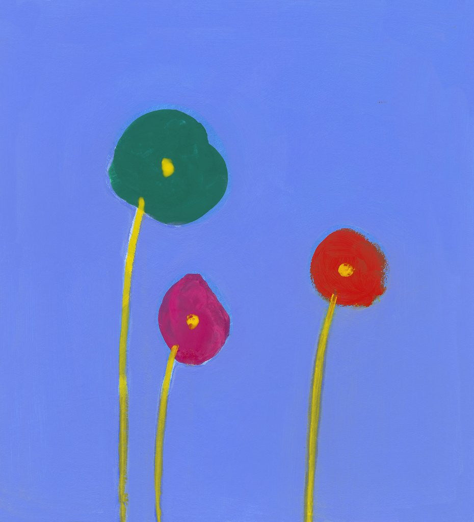 Detail of Three flowers by Anonymous