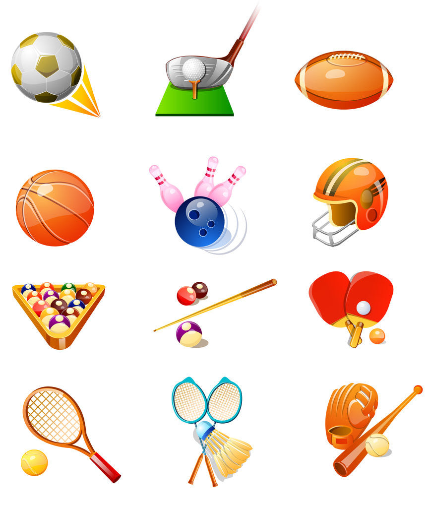 Detail of Different types of sports favors by Anonymous