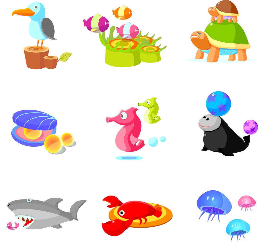Detail of Close-up of various aquatic animals by Anonymous