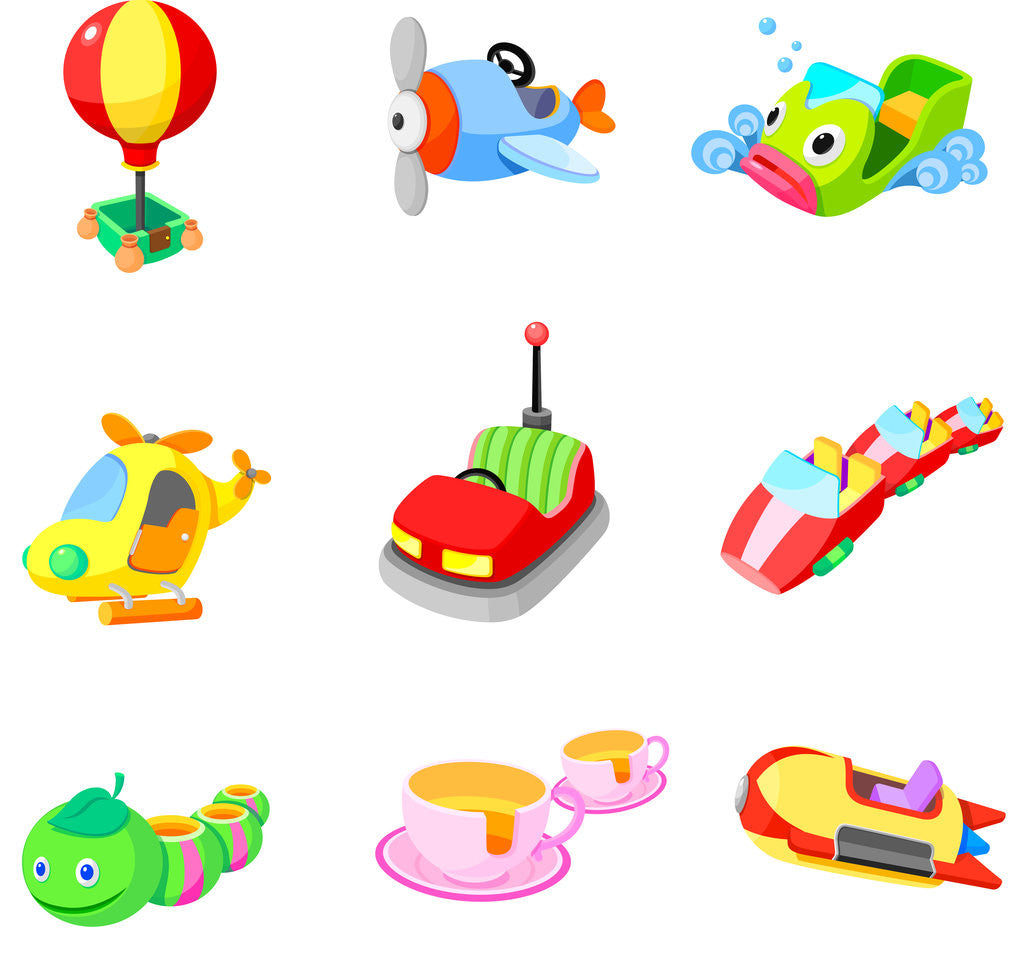 Detail of Close-up of various amusement park rides by Anonymous