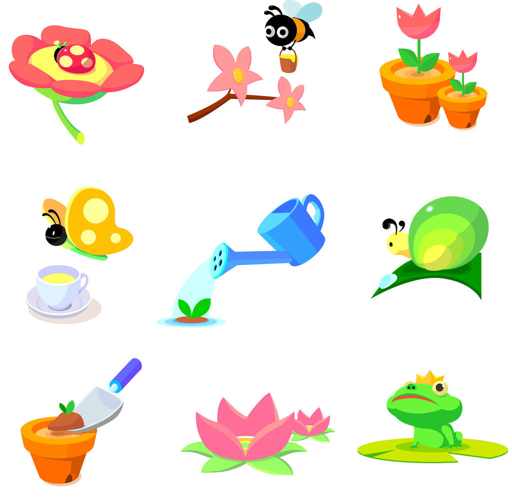 Detail of Flowers and animals found in garden by Anonymous