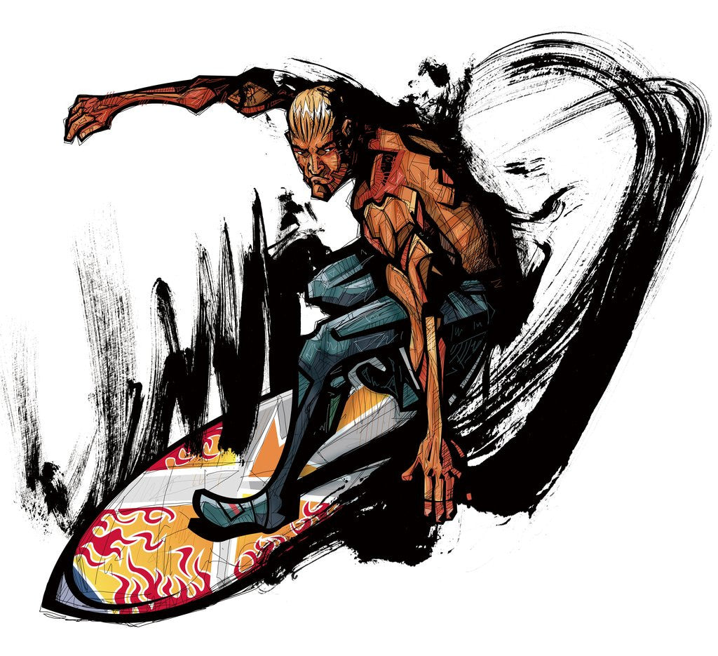 Detail of Man surfing by Anonymous