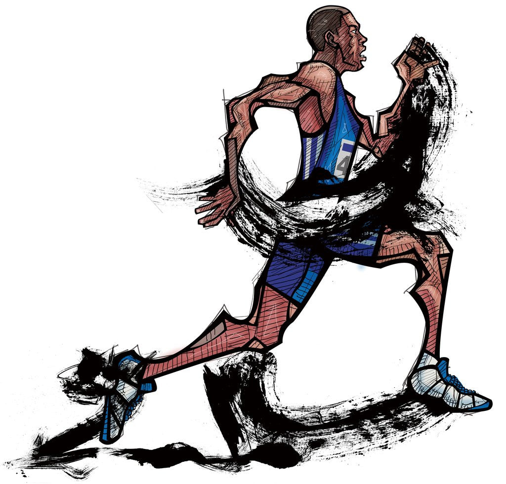 Detail of Male athlete running by Anonymous