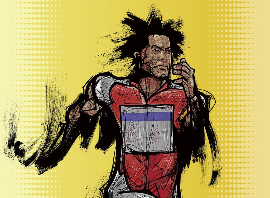 Detail of Male athlete running by Anonymous