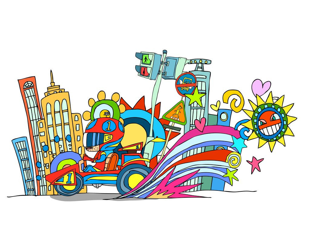 Detail of Person sitting in racecar by Anonymous