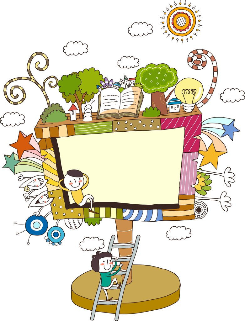 Detail of Children playing by television set by Anonymous