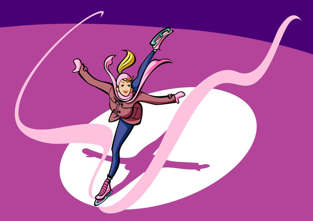 Detail of High angle view of a woman ice-skating by Anonymous