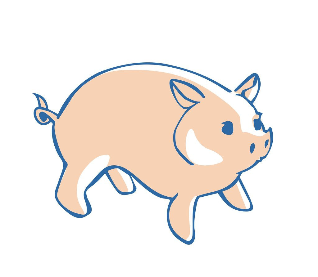 Detail of Cartoon Pig by Corbis