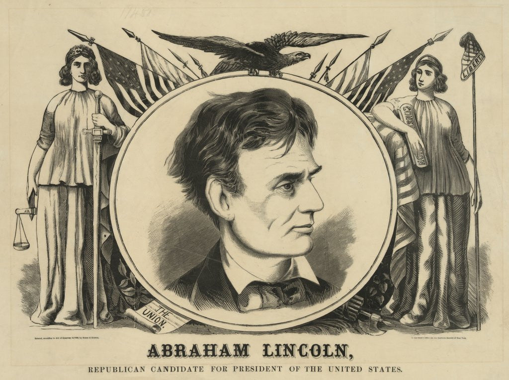 Detail of Abraham Lincoln, Republican candidate for president of the United States by Anonymous