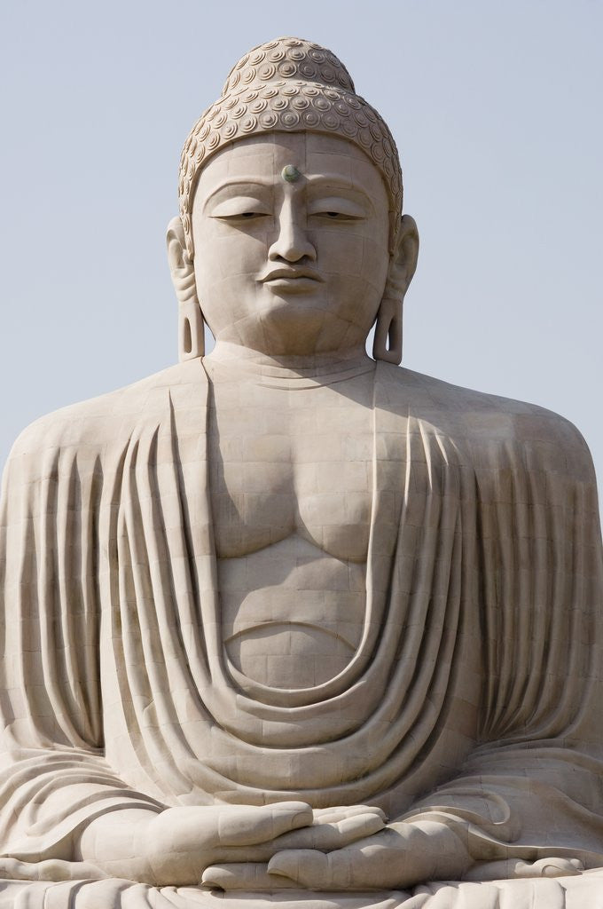 Detail of Low angle view of a statue of Buddha, The Great Buddha Statue, Bodhgaya, Gaya, Bihar, India by Anonymous