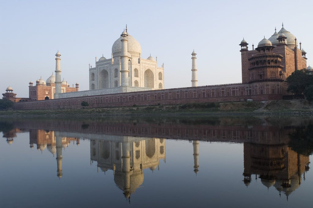 Detail of Reflection of a mausoleum in water, Taj Mahal, Agra, Uttar Pradesh, India by Corbis