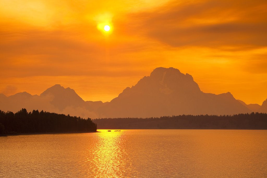 Detail of Sunset over Jackson Lake by Anonymous