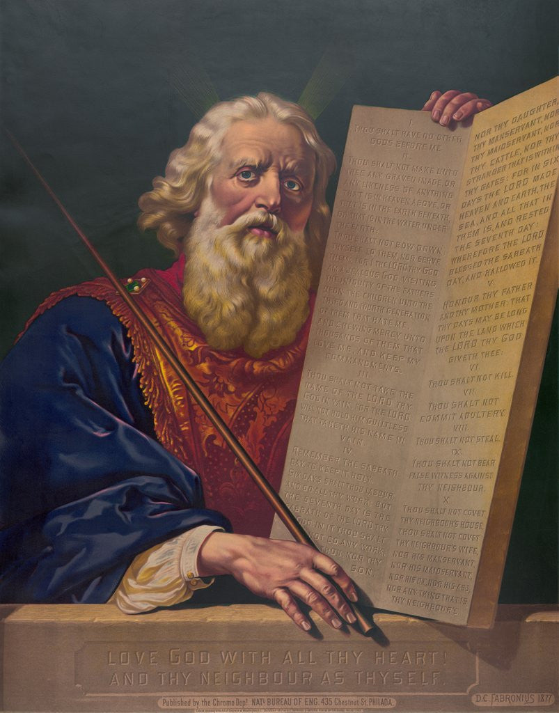 Detail of Moses with the Ten Commandments by Anonymous
