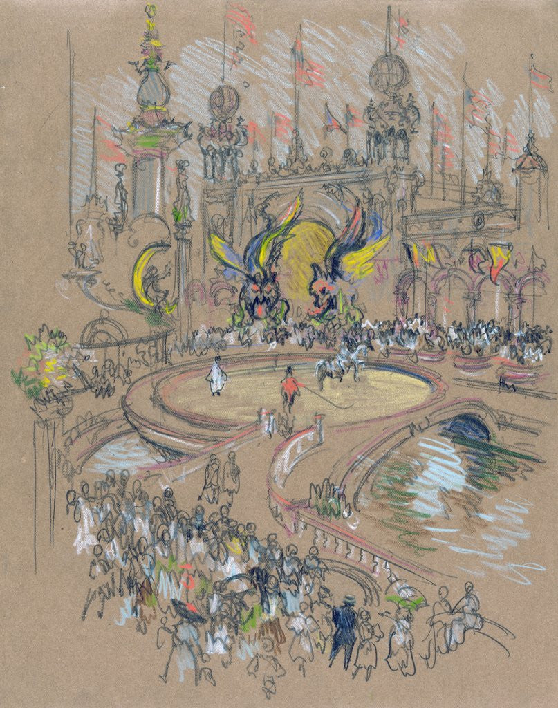 Detail of Coney Island by Joseph Pennell
