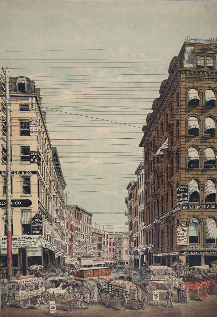 Detail of View of Broadway and Maiden Lane, New York City by Anonymous
